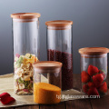 Сарпӯши Beech Borosilicate Glass Clear Airtight Canister